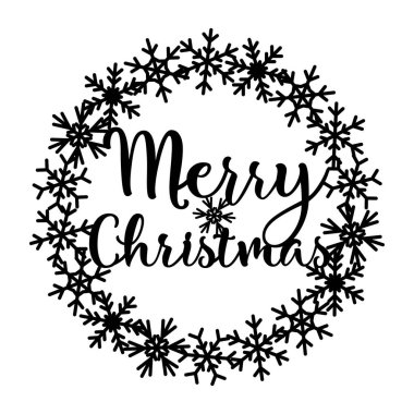 Noel Kar Taneleri Çelengi. Mutlu Noeller yazılı. CNC lazer kesim şablonu. Ahşap ve metal için şablon lazer kesme makinesi. Ev dekorasyonu, duvar dekorasyonu için kullanabilirsin..