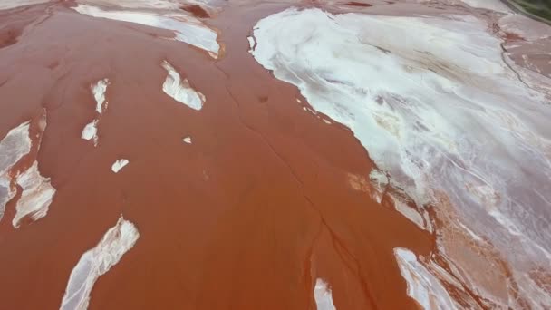 Zehirli Atık Kimyasal Fabrika Havadan Görünümü Ile Kirli Arazi — Stok video