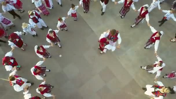 Tulcea Rumänien Augusti Vänskap Dans Flygfoto International Folklore Festival För — Stockvideo