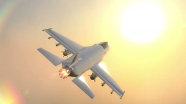3D savaş uçağı animasyonu