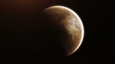 uzak bir yıldız sistemi etrafında dönen bir exoplanet 3D animasyon