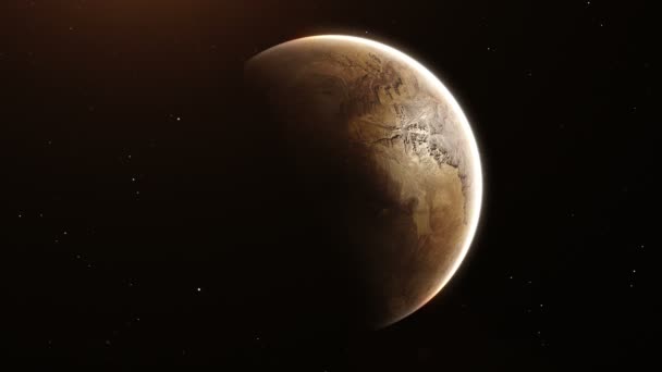 Анимация Экзопланеты Вращающейся Вокруг Далекой Звездной Системы — стоковое видео