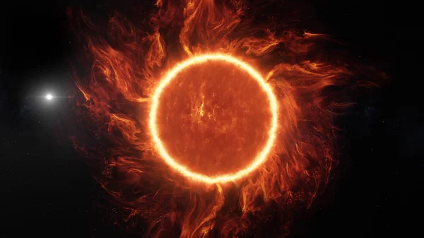 Illustration Avlägsen Sol Med Fantastisk Atmosfär — Stockfoto
