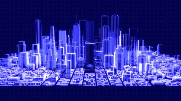 Illustration Holographic City — Stock Photo, Image