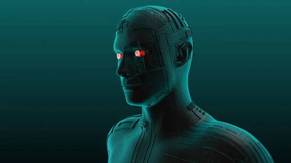 Ilustracja Mężczyzna Cyborg — Zdjęcie stockowe