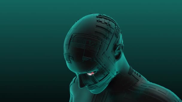 Animación Macho Cyborg — Vídeo de stock