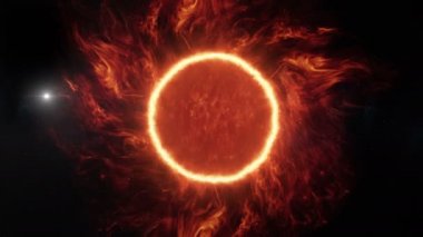 harika bir atmosfer ile uzak bir güneşin 3D animasyon