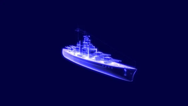 Illustration Battleship Hologram — Stock Photo, Image