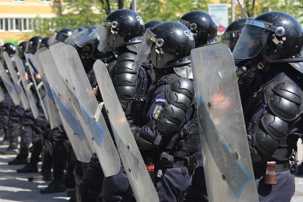 Tulcea Roumanie Avril Des Gendarmes Prêts Intervenir Lors Exercice Lutte — Photo