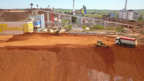 Tulcea Romania June 2019 Aerial View Ore Deposit Alumina Processing — Stock Video