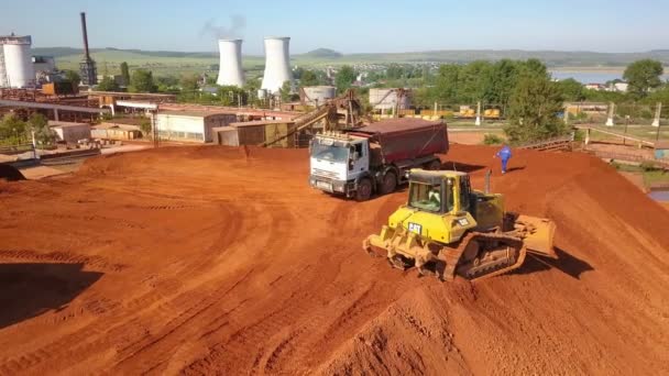 Tulcea Roumanie Juin 2019 Vue Aérienne Gisement Minerai Une Usine — Video