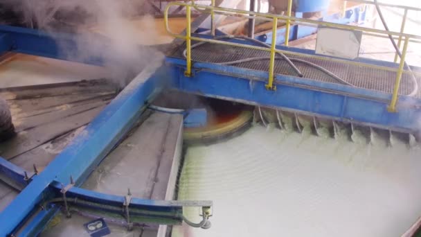Rotary Vacuum Pan Filter Used Filtration Washing Coarse Grained Slurries — Stock Video