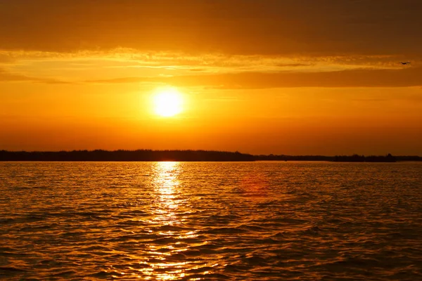 A beautiful sunrise on a lake in Danube Delta
