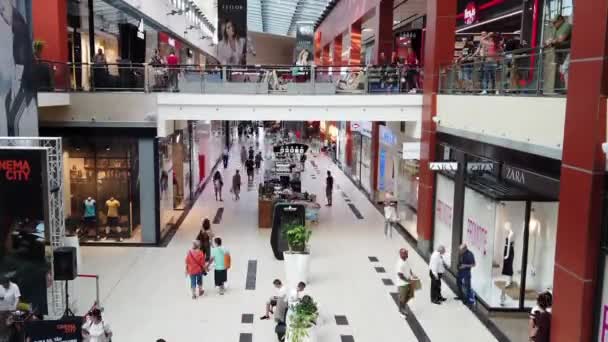 Constanta Rumunia Lipca 2019 Timelapse Ludzi Tłum Pośpiechu Zakupy Centrum — Wideo stockowe