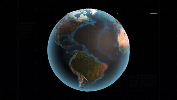 Animação Uma Guerra Nuclear Vista Uma Tela Centro Comando — Vídeo de Stock