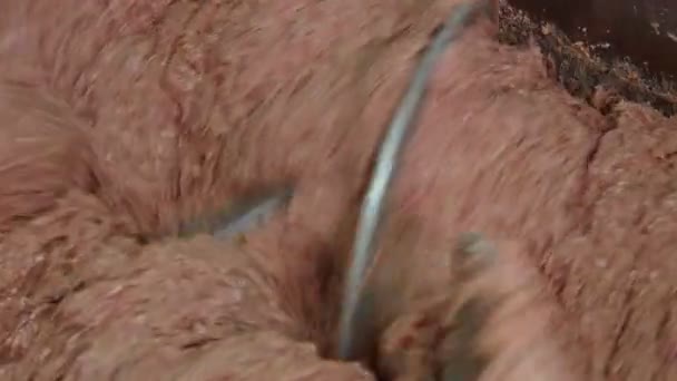 Máquina Picadora Carne Moliendo Carne Una Fábrica Procesamiento Carne — Vídeo de stock