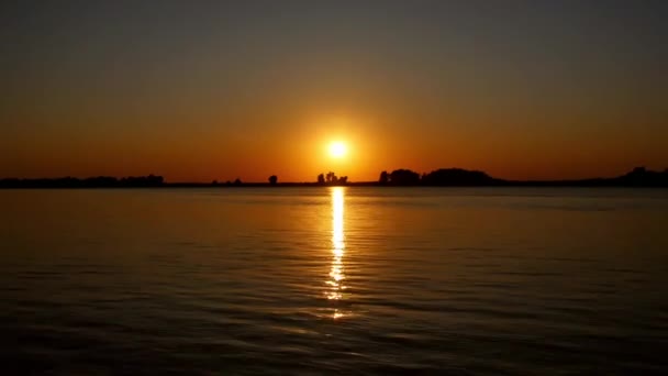 Захід Сонця Річці Дунай — стокове відео