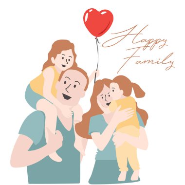 Mutlu aile kızı beyaz arka plan üzerinde izole elinde tutan