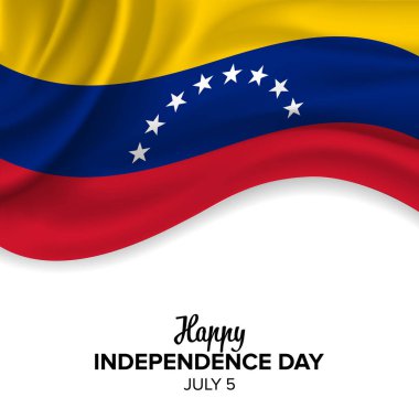 Bağımsızlık günü Venezuela için bayrak ile minimalist tebrik kartı