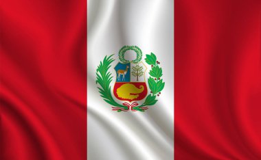 Peru, vektör çizim devlet bayrağı
