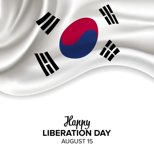 Minimalistic Greeting Card Flag Independence Day South Korea — Stock Vector