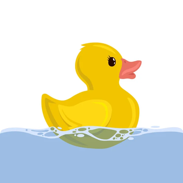 Αστεία Κίτρινο Κολύμβησης Πάπια Εικονογράφηση Διάνυσμα — Διανυσματικό Αρχείο