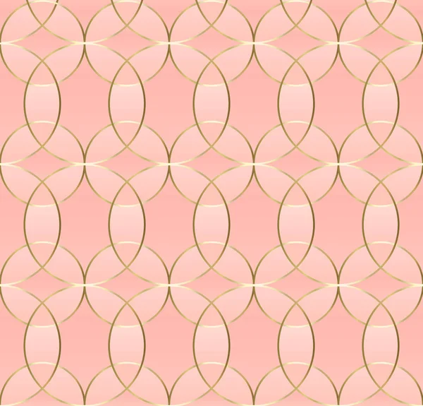 Золотая Линия Пастельно Розовом Фоне Абстрактное Искусство Геометрического Фона — стоковый вектор