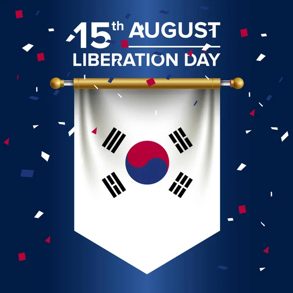 Festive Illustration Independence Day South Korea Celebration August Vector Design — Stock Vector