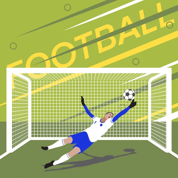Goalie Trying Goal Vector Illustration — Stock Vector