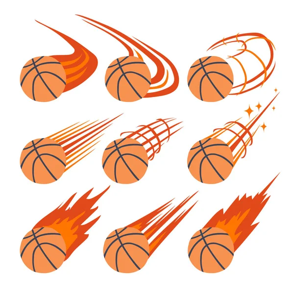 Set Von Basketbällen Design Vektorillustration — Stockvektor