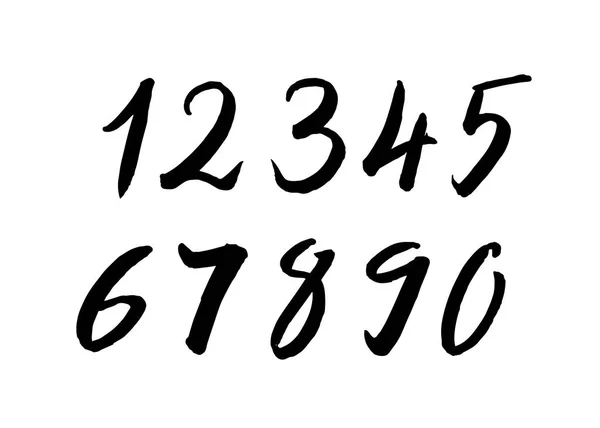 Набір Чорних Чисел Ізольовано Білому Тлі — стоковий вектор