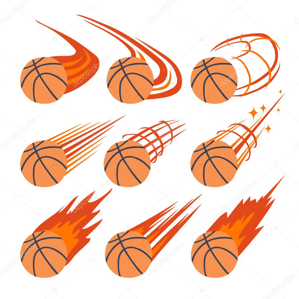set of basketball balls design, vector illustration