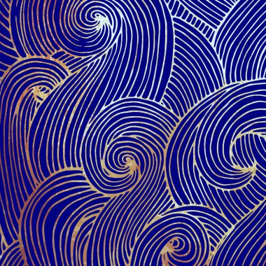 Mavi ve altın soyut model, şık arka plan, vektör çizim.