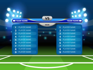Spor çetele ile zaman ve sonuç göstermek. Tasarımınız için vektör şablonu.