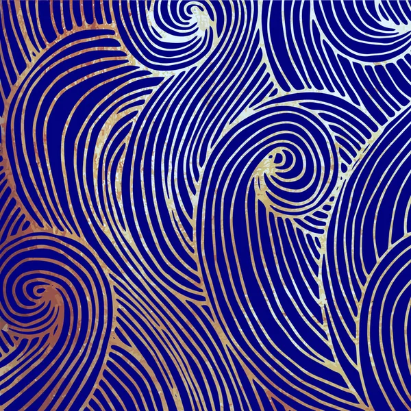 Patrón Abstracto Azul Dorado Fondo Elegante Ilustración Vectorial — Archivo Imágenes Vectoriales