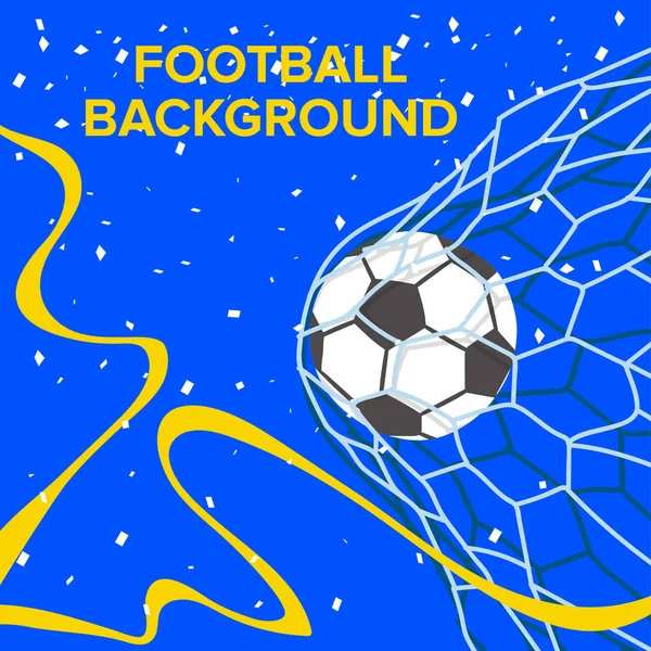 Ballon Football Dans Sur Fond Bleu — Image vectorielle