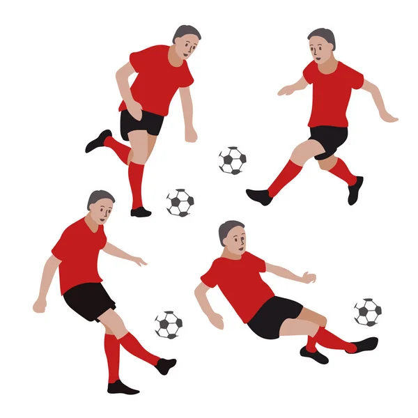 足球运动员组 矢量插图 — 图库矢量图片