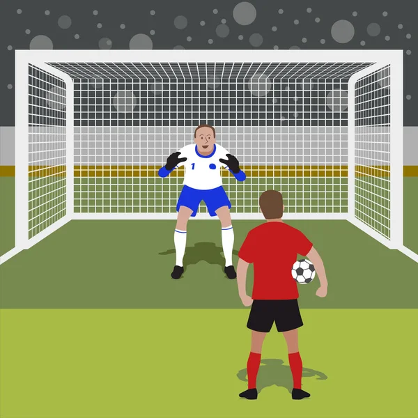 Penalty Kick Concept Voetbal Voetbal Kampioenschap Vector Achtergrond — Stockvector