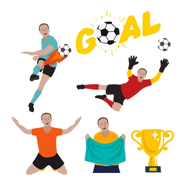 Conjunto Jugador Fútbol Ilustración Vectorial — Vector de stock