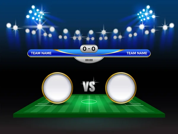 Futbol Kupası veya Dünya Şampiyonası spor olay, futbol mock-up ve çetele maç vs strateji yayın grafik şablonu için sunu puanı veya oyun sonuçları.
