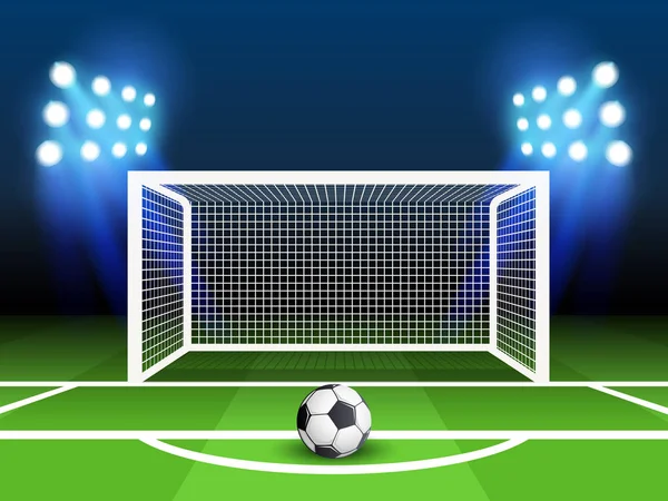 Soccer Football Championship Vector Background Sports Ball Goals Penalty Kick — Stock Vector