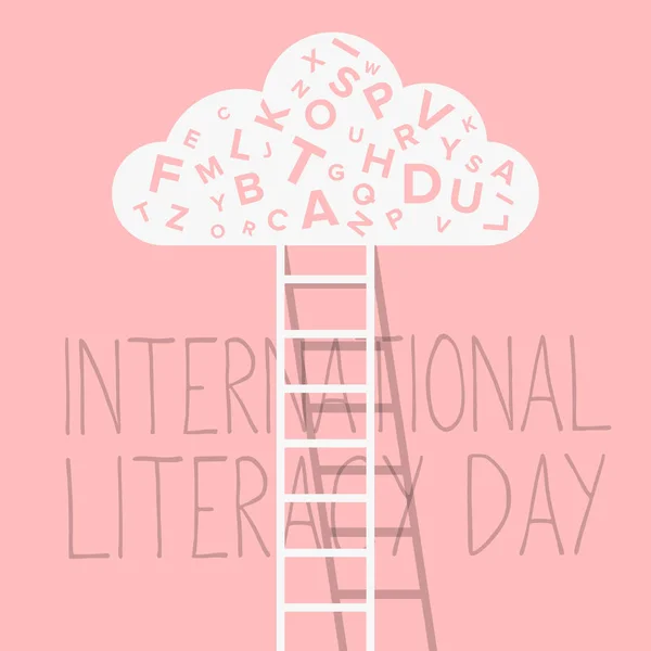 国際文学の日のポスター 教育概念ベクトル図 — ストックベクタ