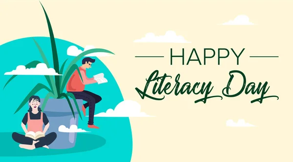 Міжнародний День Грамотності Плакат Концепція Освіти Векторні Ілюстрації — стоковий вектор