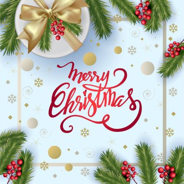 neşeli Noel vektör poster Festival süsleri ile