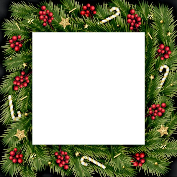 Cadre Noël Festif Avec Espace Blanc Vierge — Image vectorielle