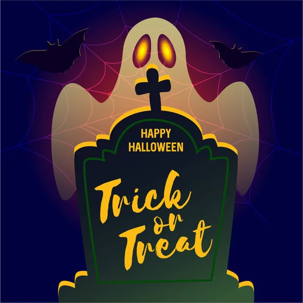 Truco Tratar Cartel Vectorial Halloween — Vector de stock