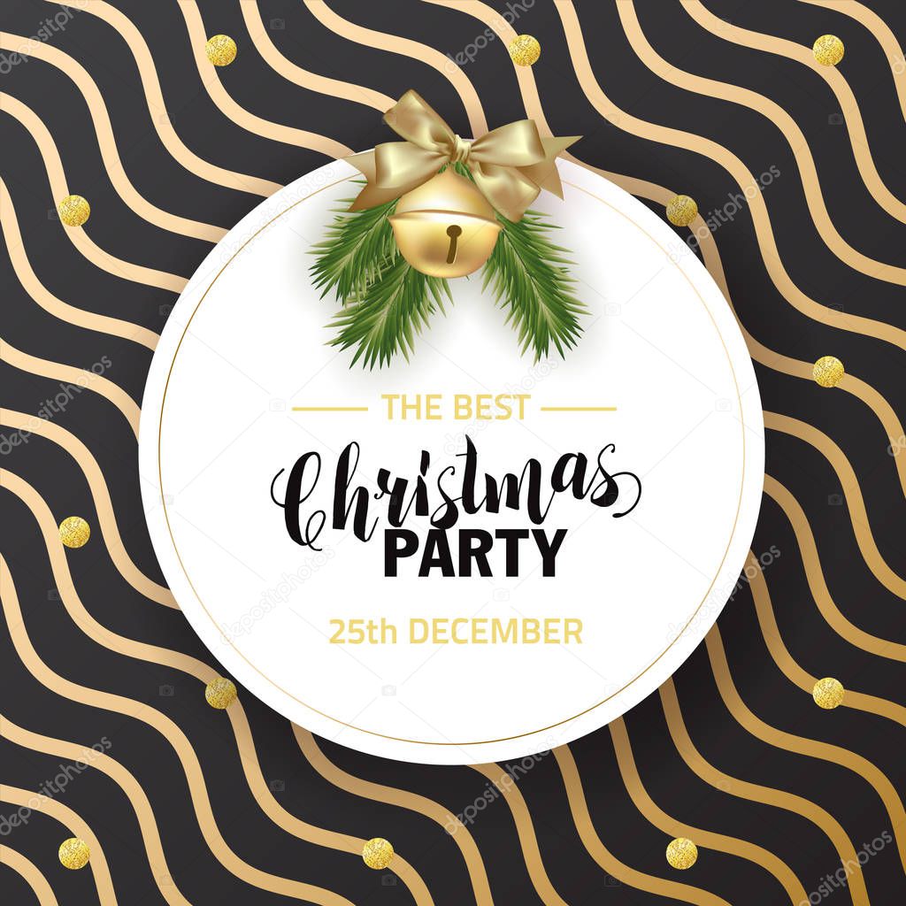 advertisement poster template with best christmas party lettering