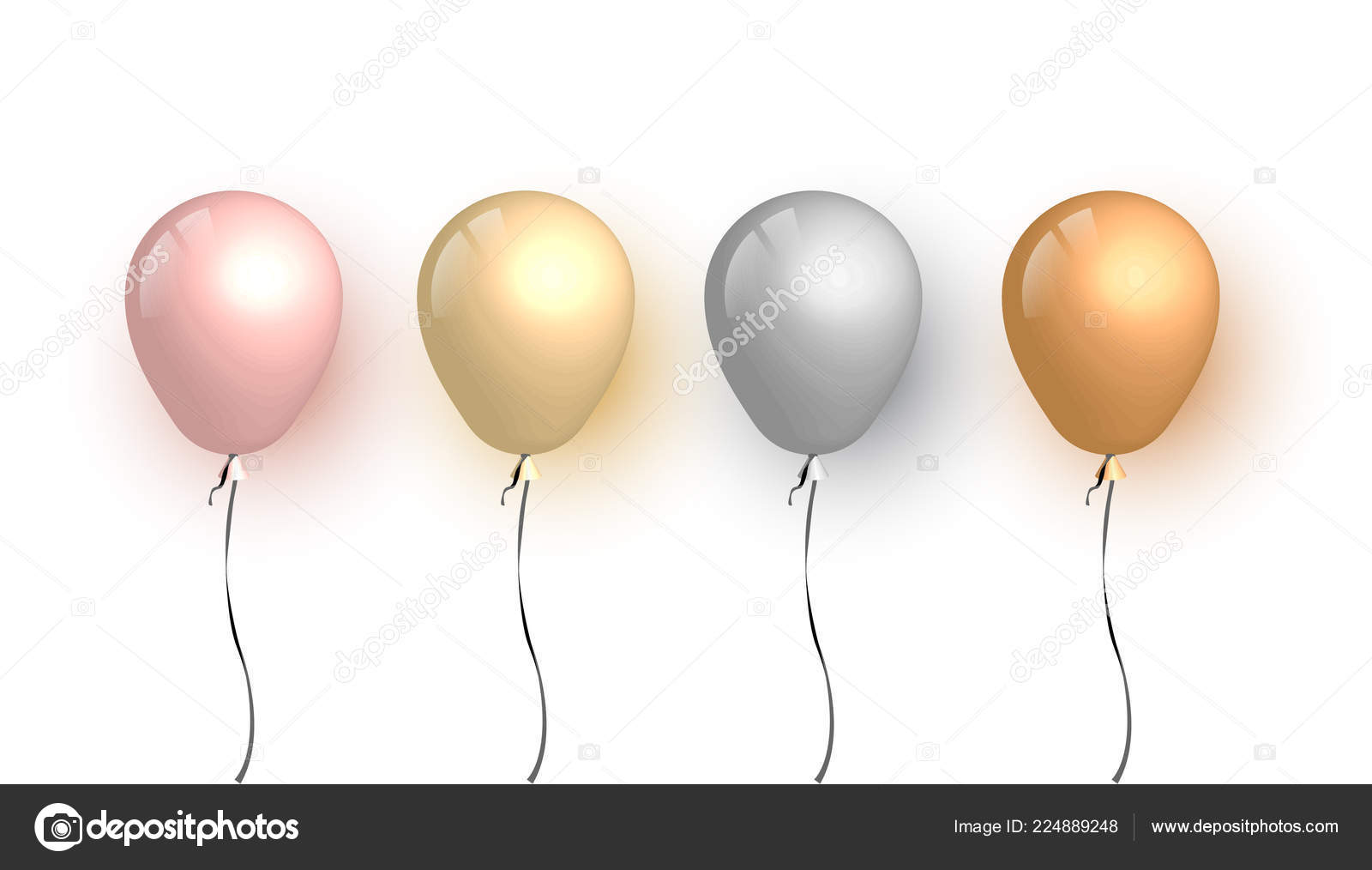 Set Gold Balloons Vector Illustration Stock Vector by ©lepusinensis
