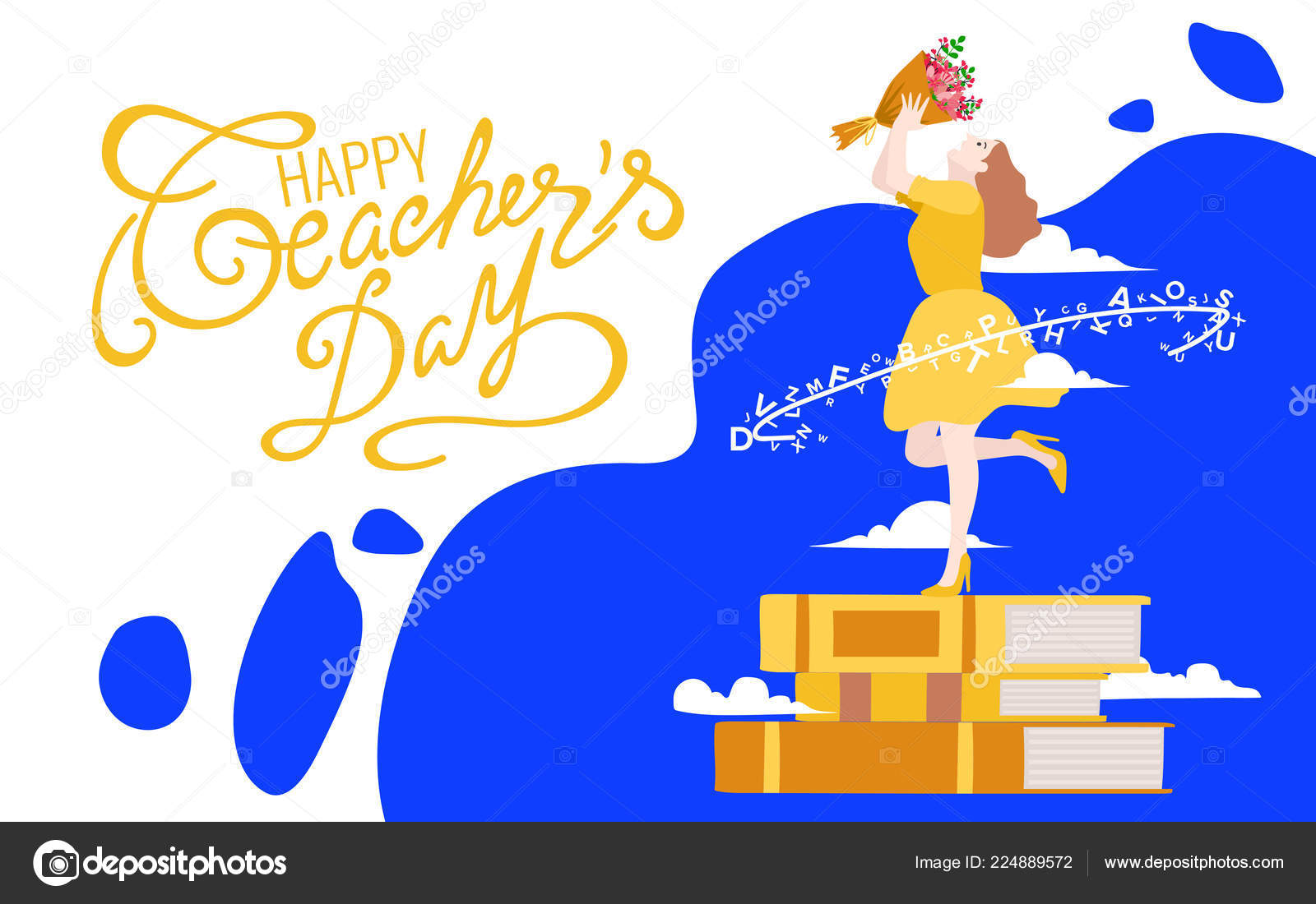 Creative Abstract Banner Poster Happy Teachers Day Nice Creative ...