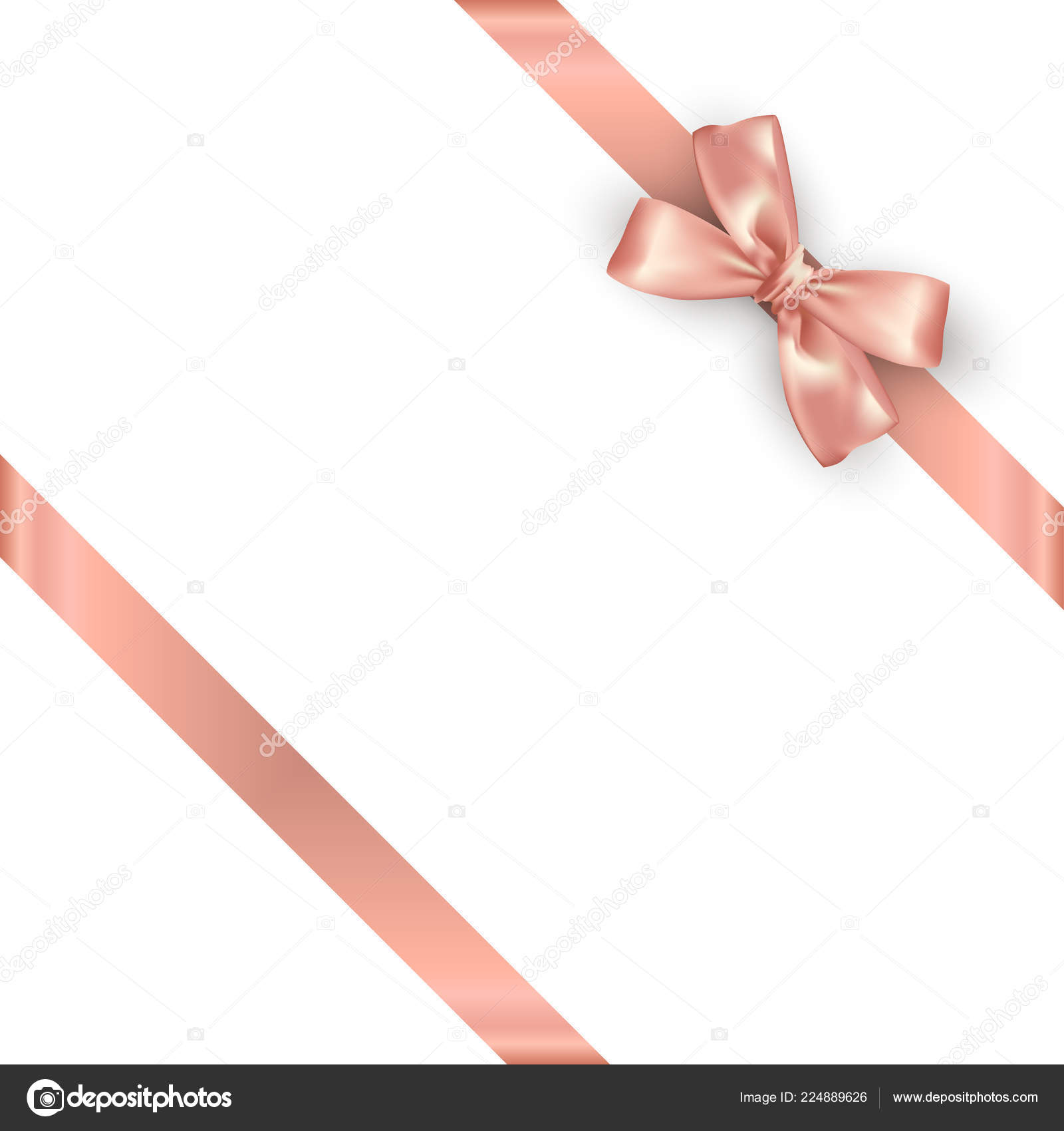 Pink Gold Satin Ribbon White Background Vector Illustration Stock Vector by  ©lepusinensis 224889626